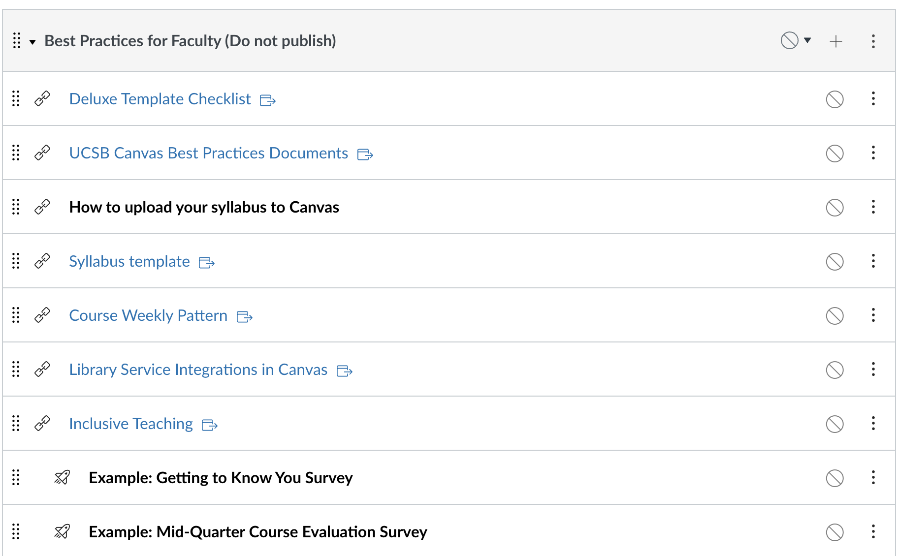 screenshot of Canvas module